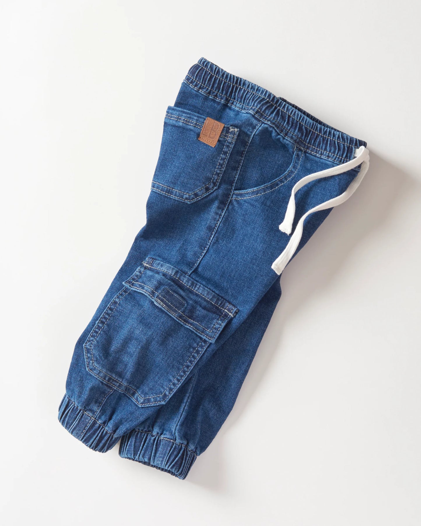 Cargo Denim Jogger | Classic Denim Wash