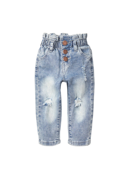 Paperbag Waist Denim | Light Wash