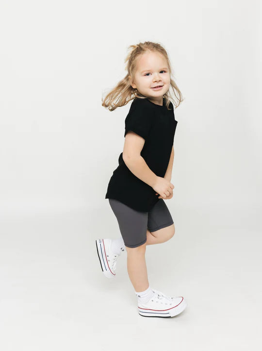 Athletic Ribbed Biker Short | Grey
