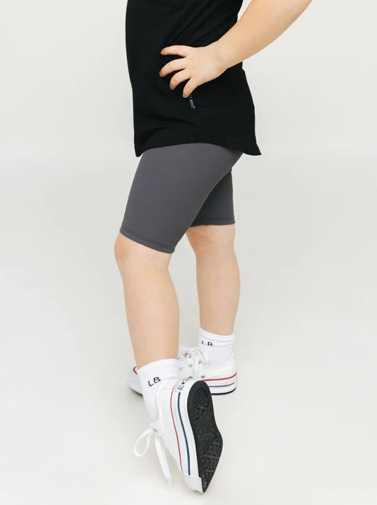 Athletic Ribbed Biker Short | Grey