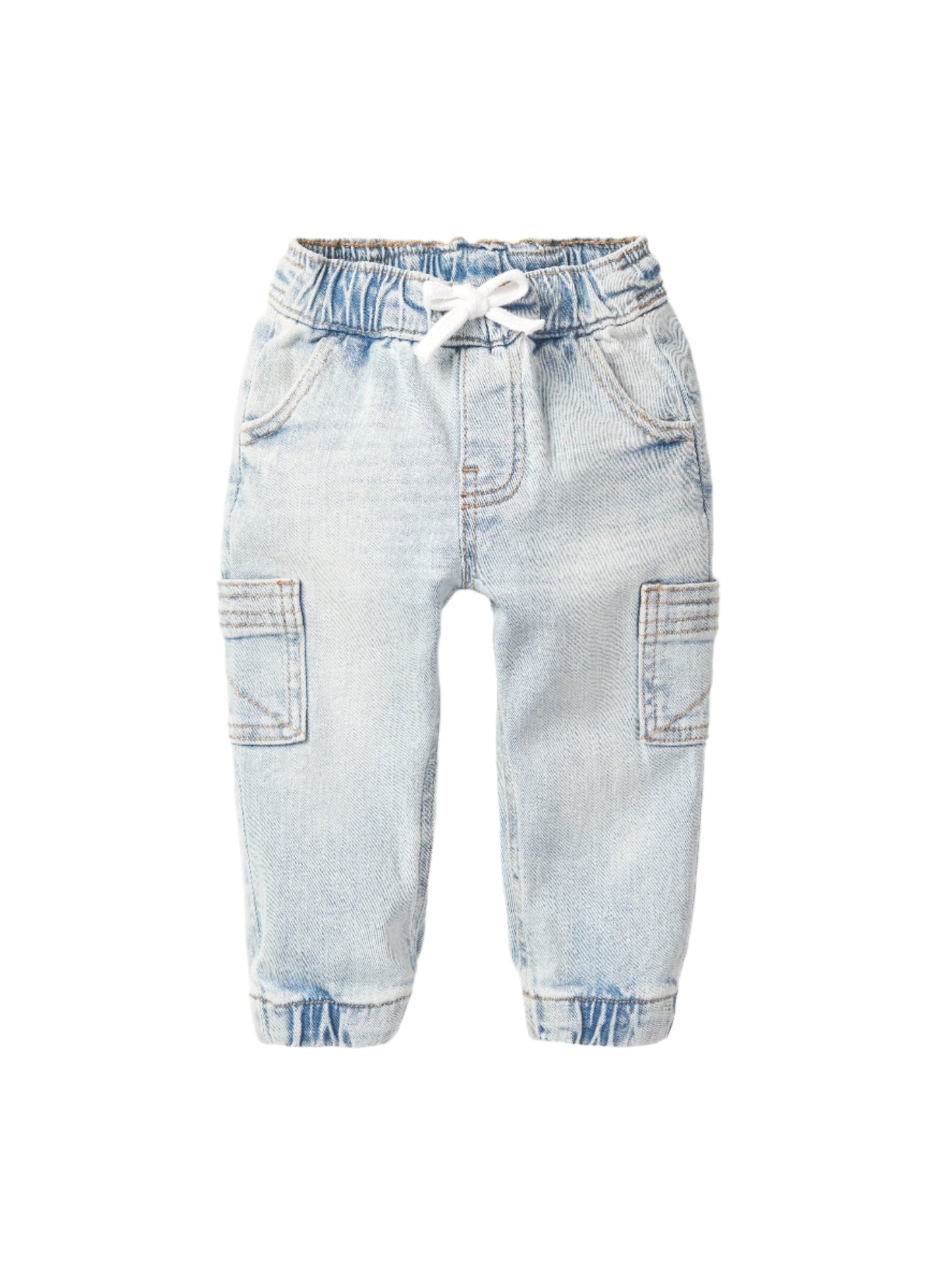 Cargo Denim Jogger | Light Wash