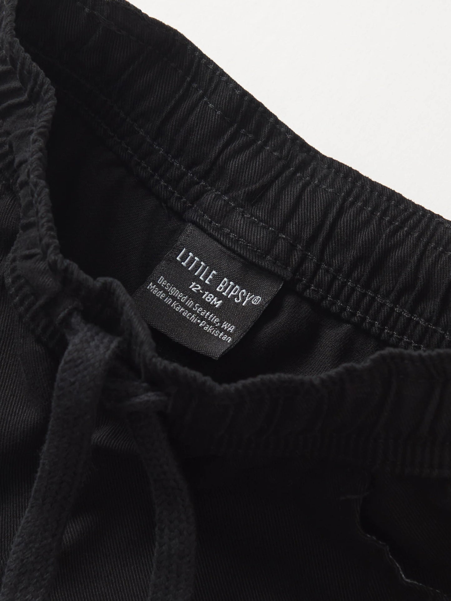 Ruffle Cotton Twill Short | Black