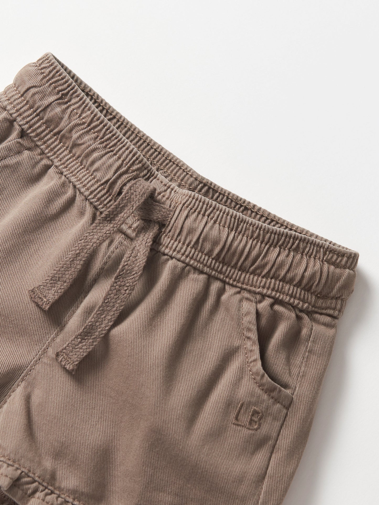 Ruffle Cotton Twill Short | Mushroom