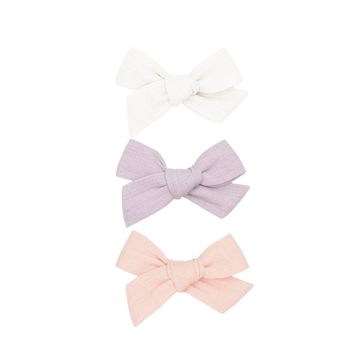 Lavender Linen Bow 3 Pack | Clips