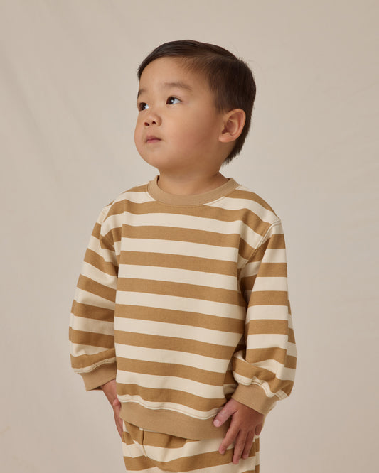 Oversized Crew Sweatshirt || Gold Stripe