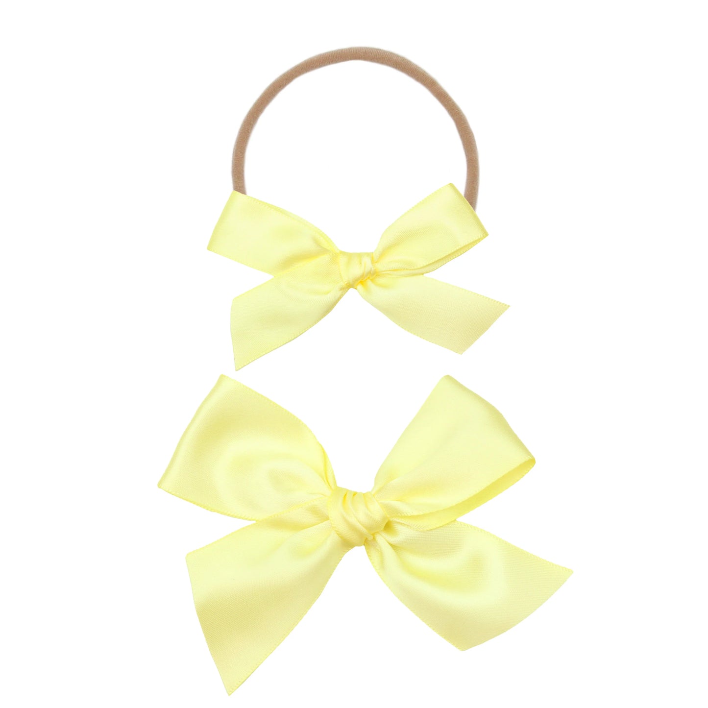 Lemon Satin Bow | Nylon Headband