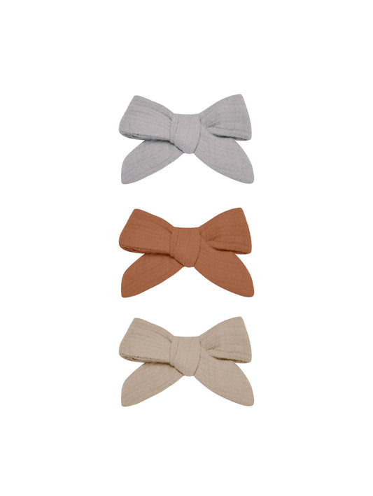 Bow W. Clip, Set Of 3 | Periwinkle, Clay, Oat
