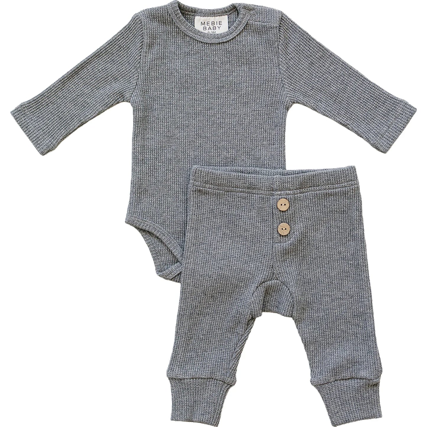 Bodysuit Waffle Set | Charcoal
