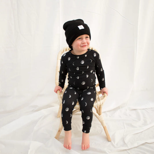 Bamboo Pajama Set | Moon Phases (Ribbed)