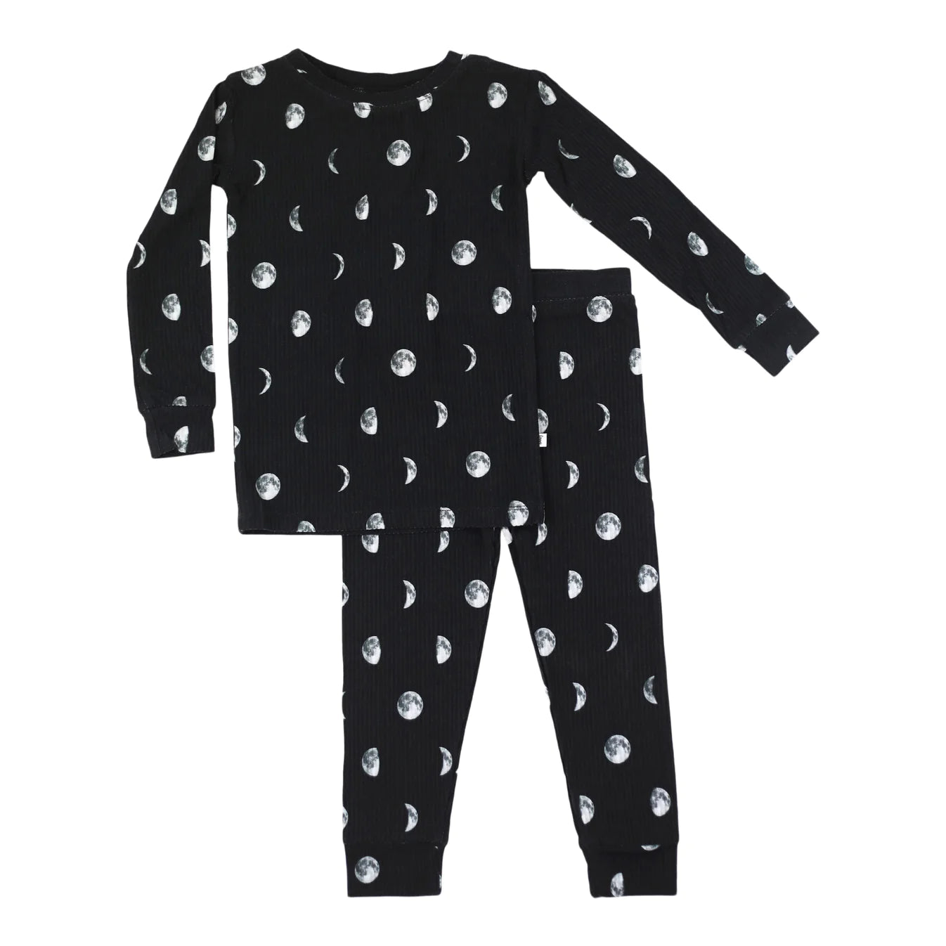 Two-Piece Ribbed Bamboo Pajama Set | Moon Phases