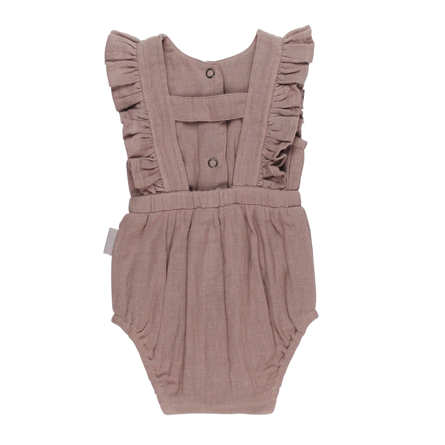 Organic Muslin Ruffle Bodysuit | Almond