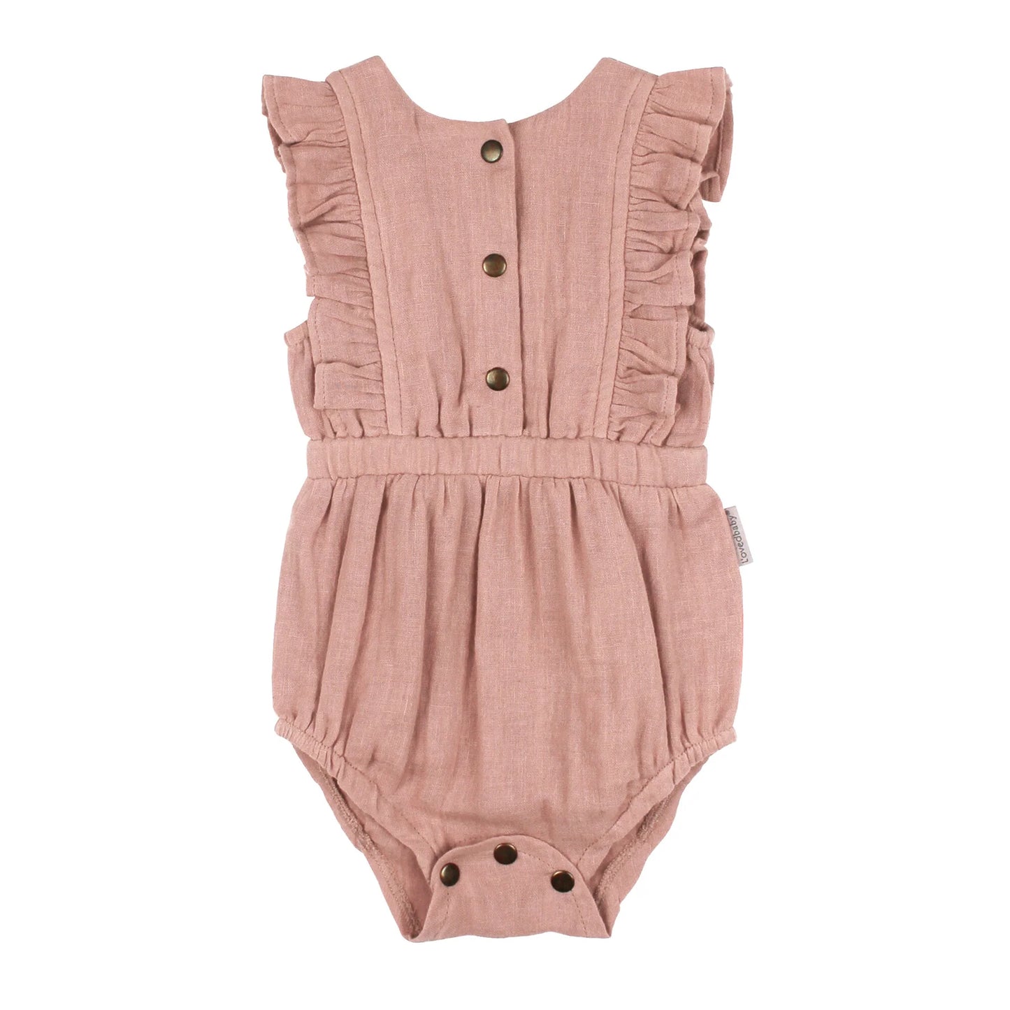 Organic Muslin Ruffle Bodysuit | Desert Rose