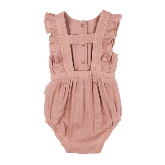 Organic Muslin Ruffle Bodysuit | Desert Rose