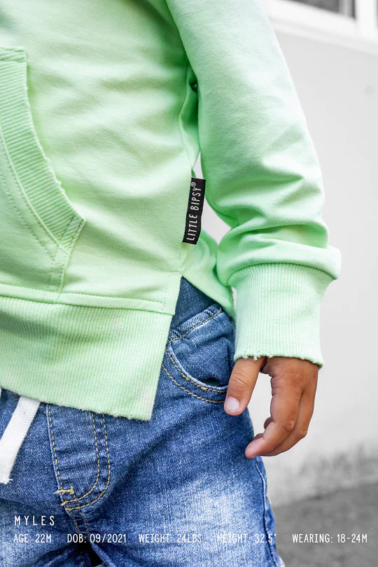 Neon Pocket Pullover Sweatshirt | Lime