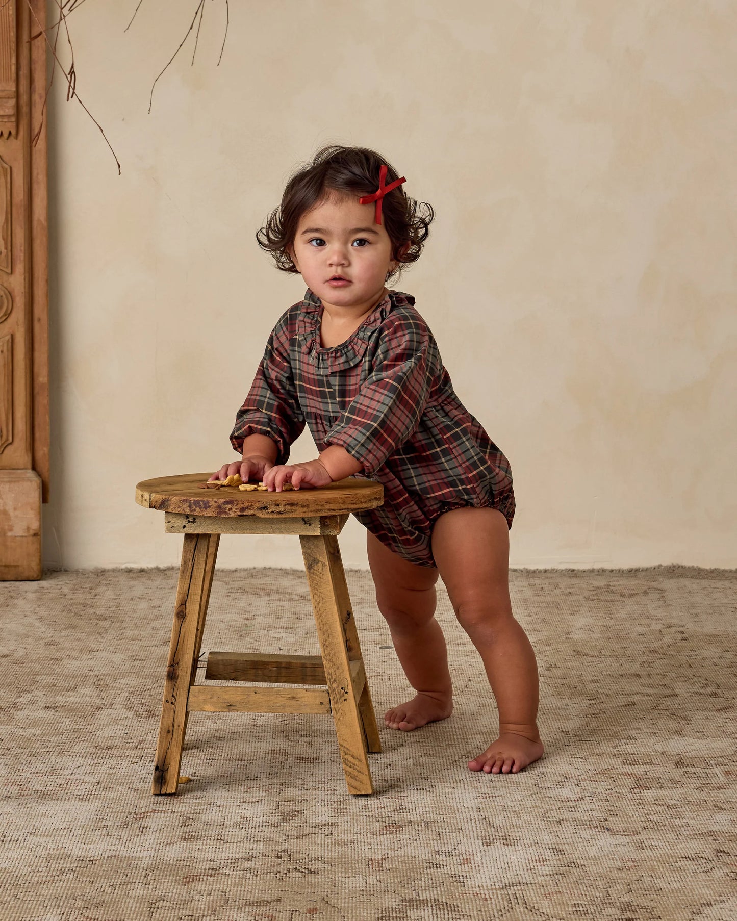 Adeline Romper | Winter Tartan