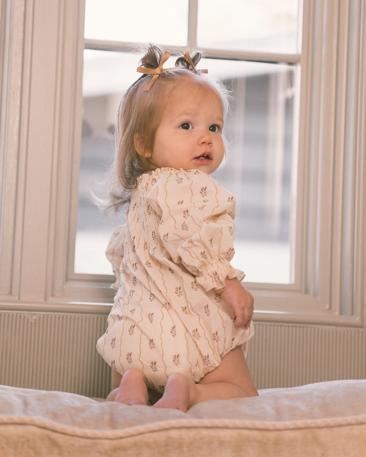 Autumn Romper || Floral Stripe