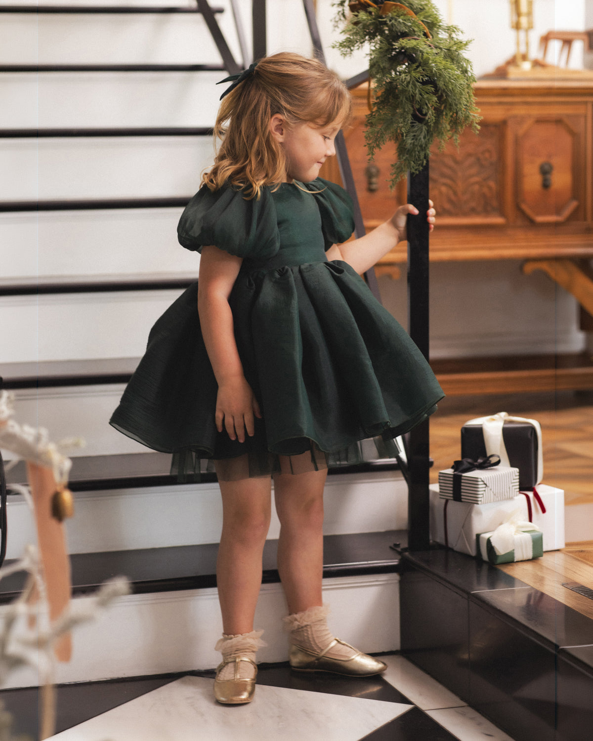 Sofia Dress | Green Shimmer