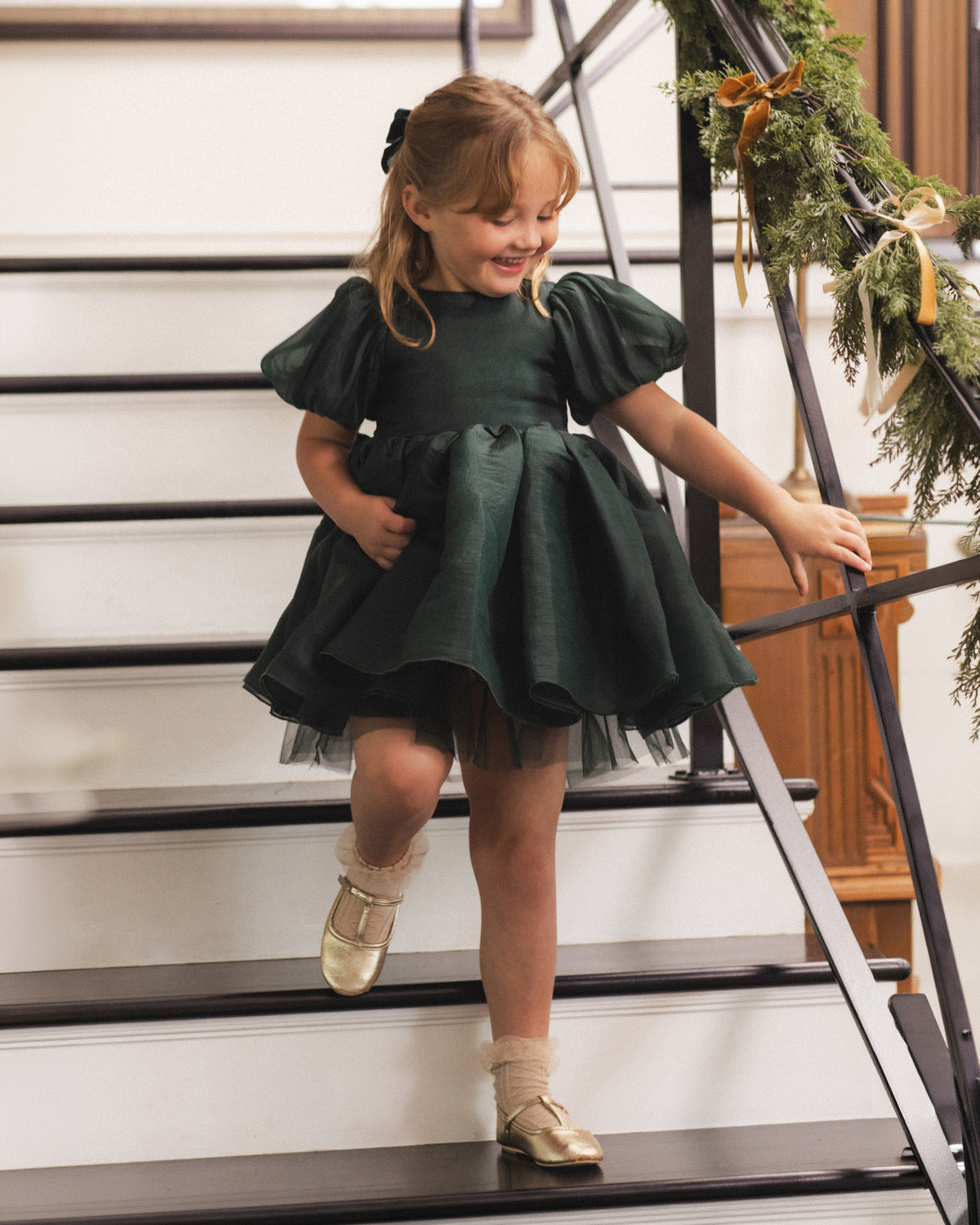 Sofia Dress | Green Shimmer