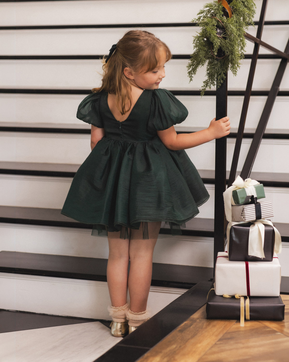 Sofia Dress | Green Shimmer