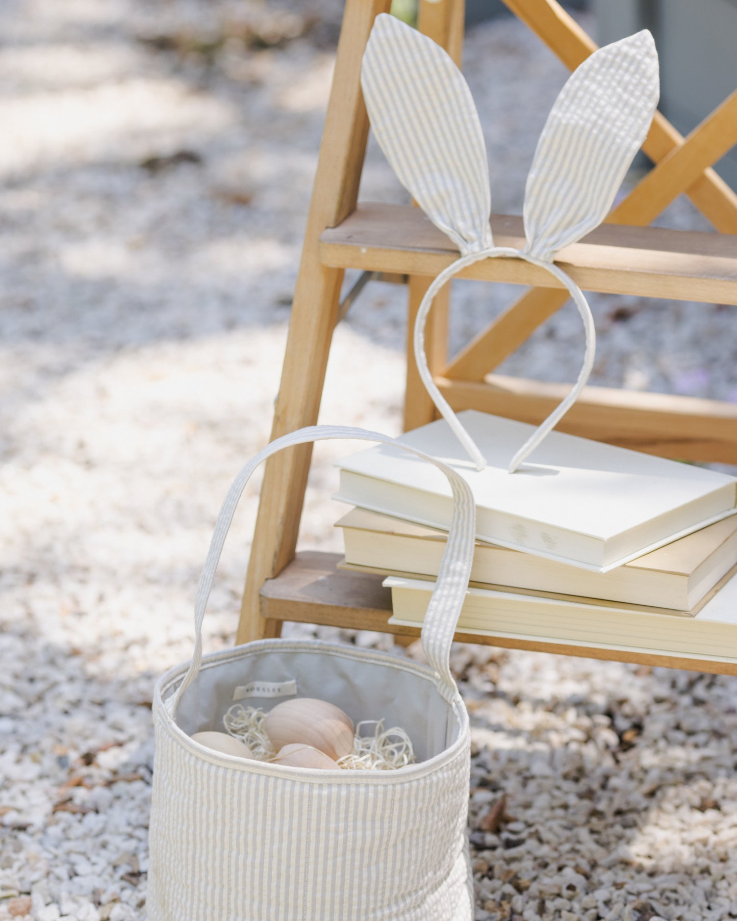 Easter Basket | Sky Stripe Seersucker