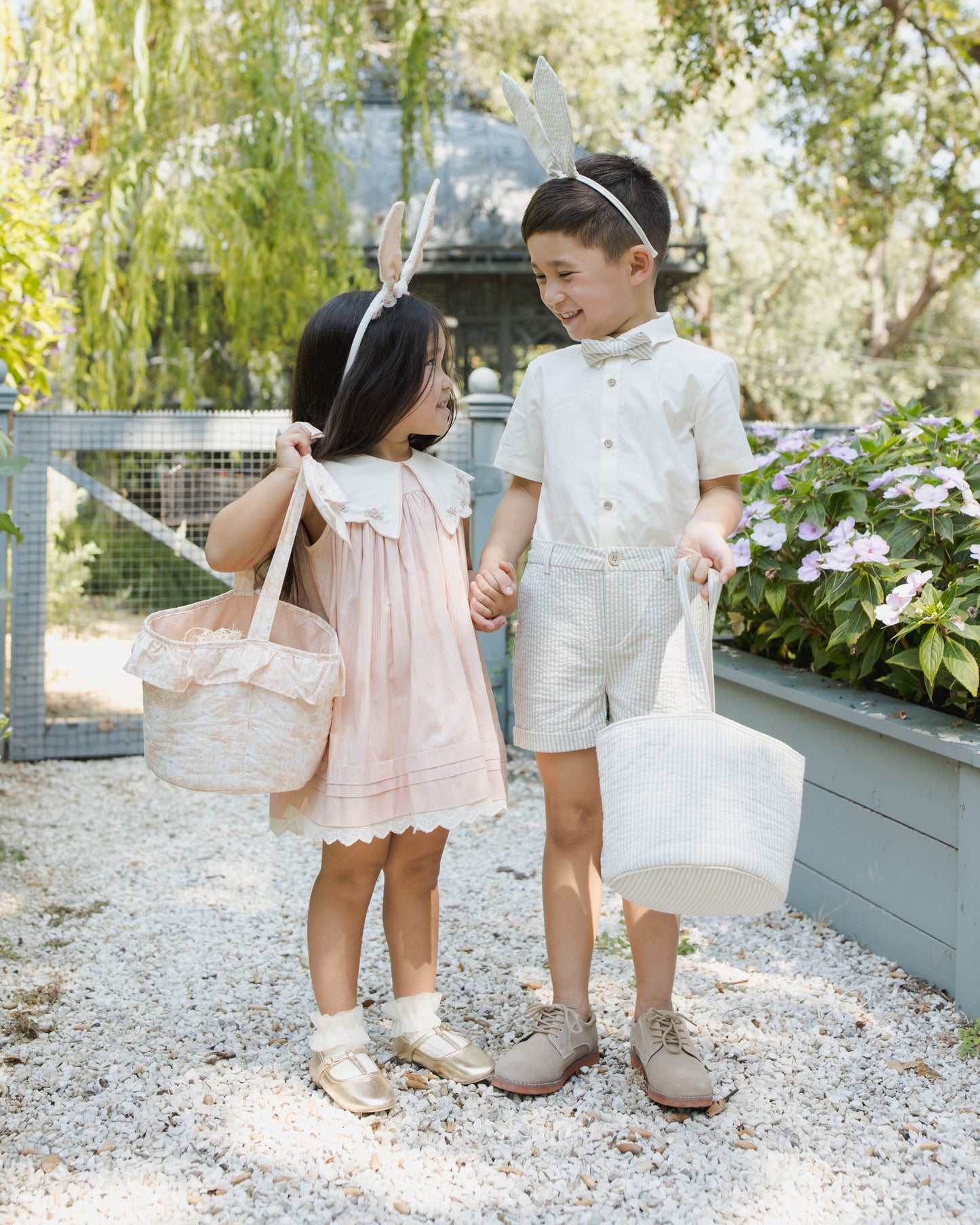 Easter Basket | Sky Stripe Seersucker