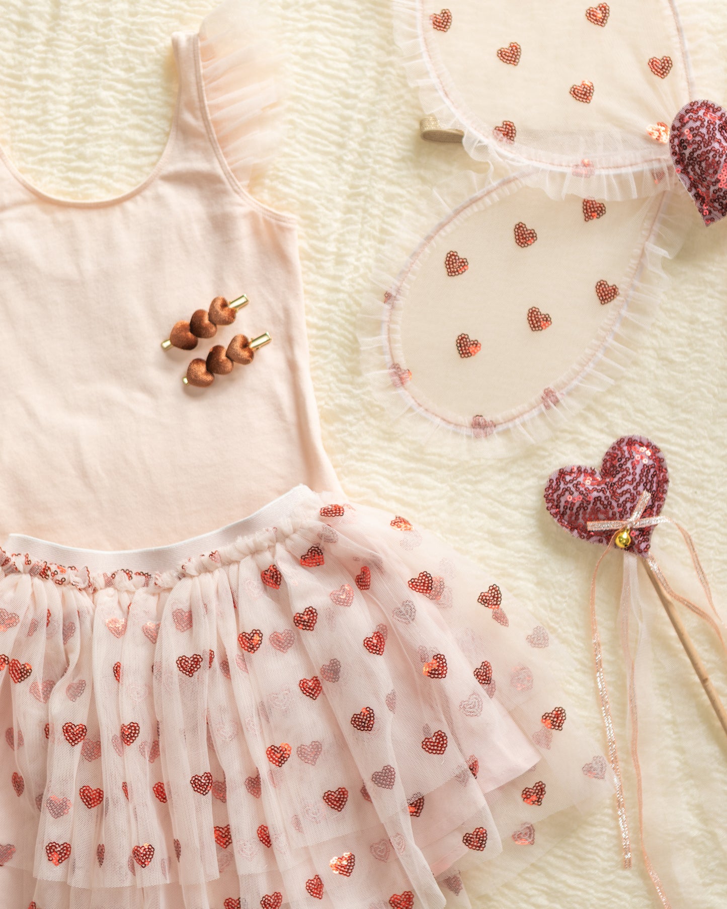 Velvet Heart Clips | Red