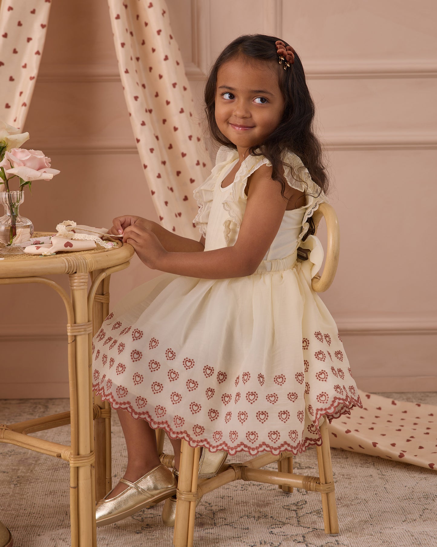 Velvet Heart Clips | Red