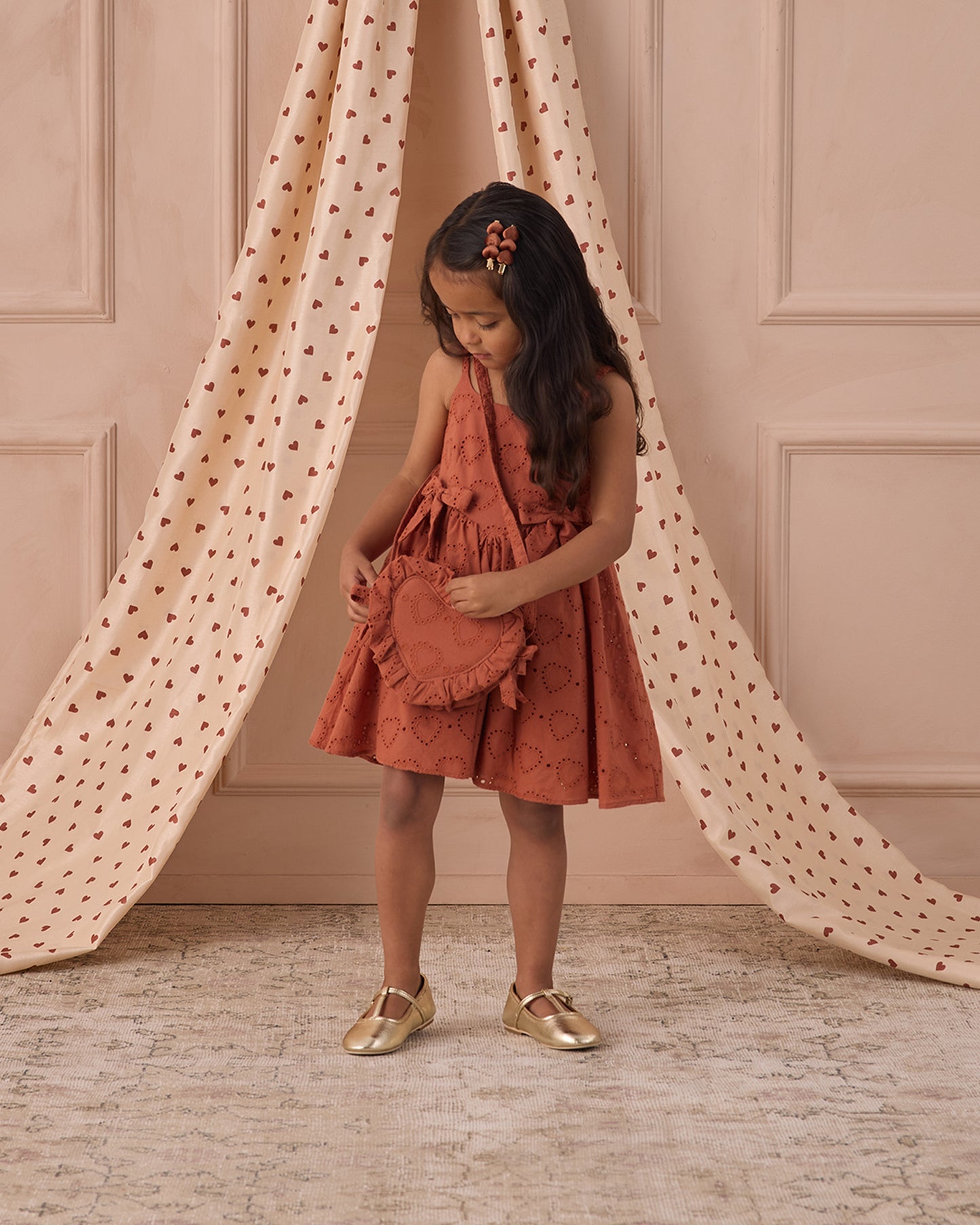 Velvet Heart Clips | Red