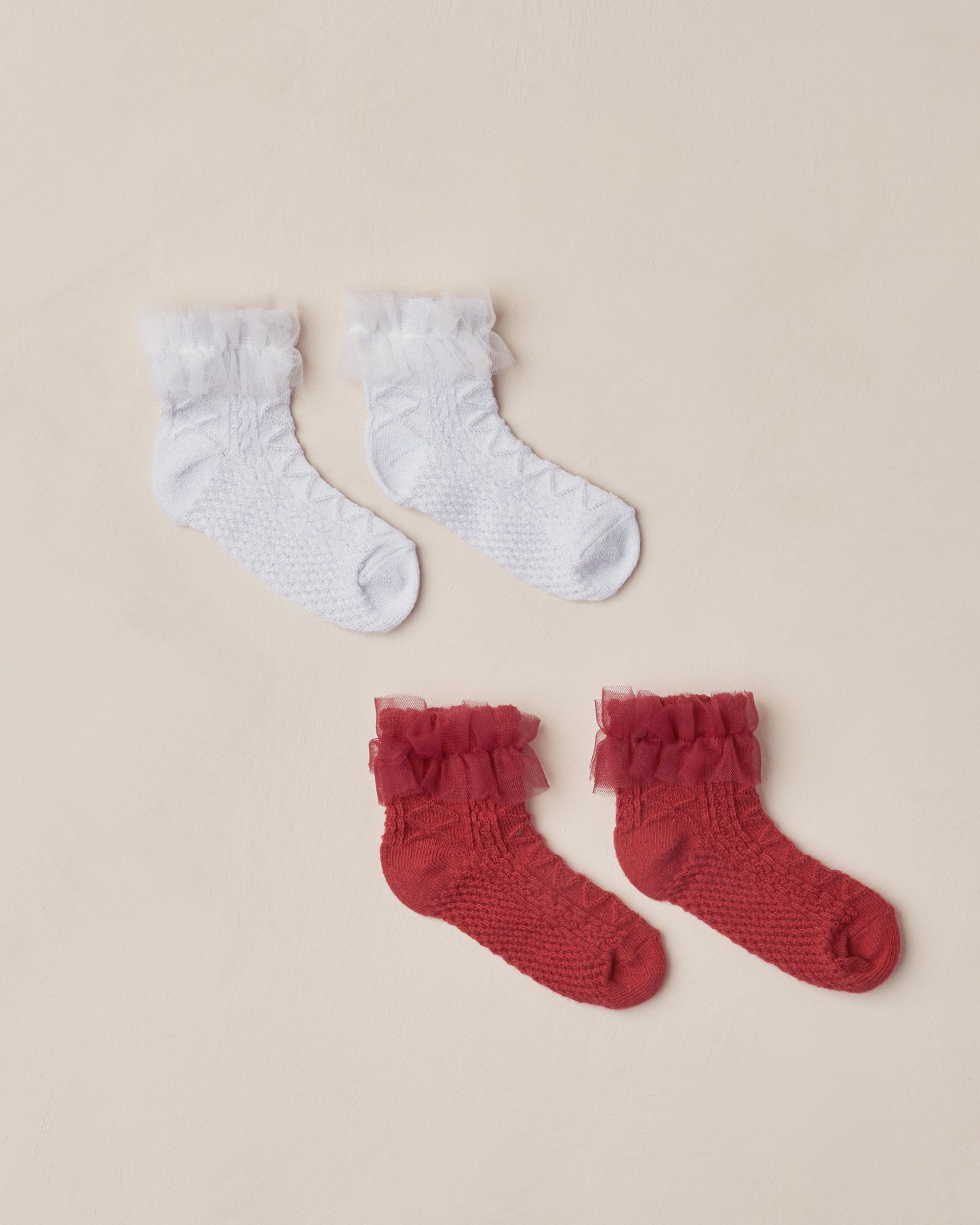 Ruffle Socks 2 Pack | Ruby & Silver Shimmer