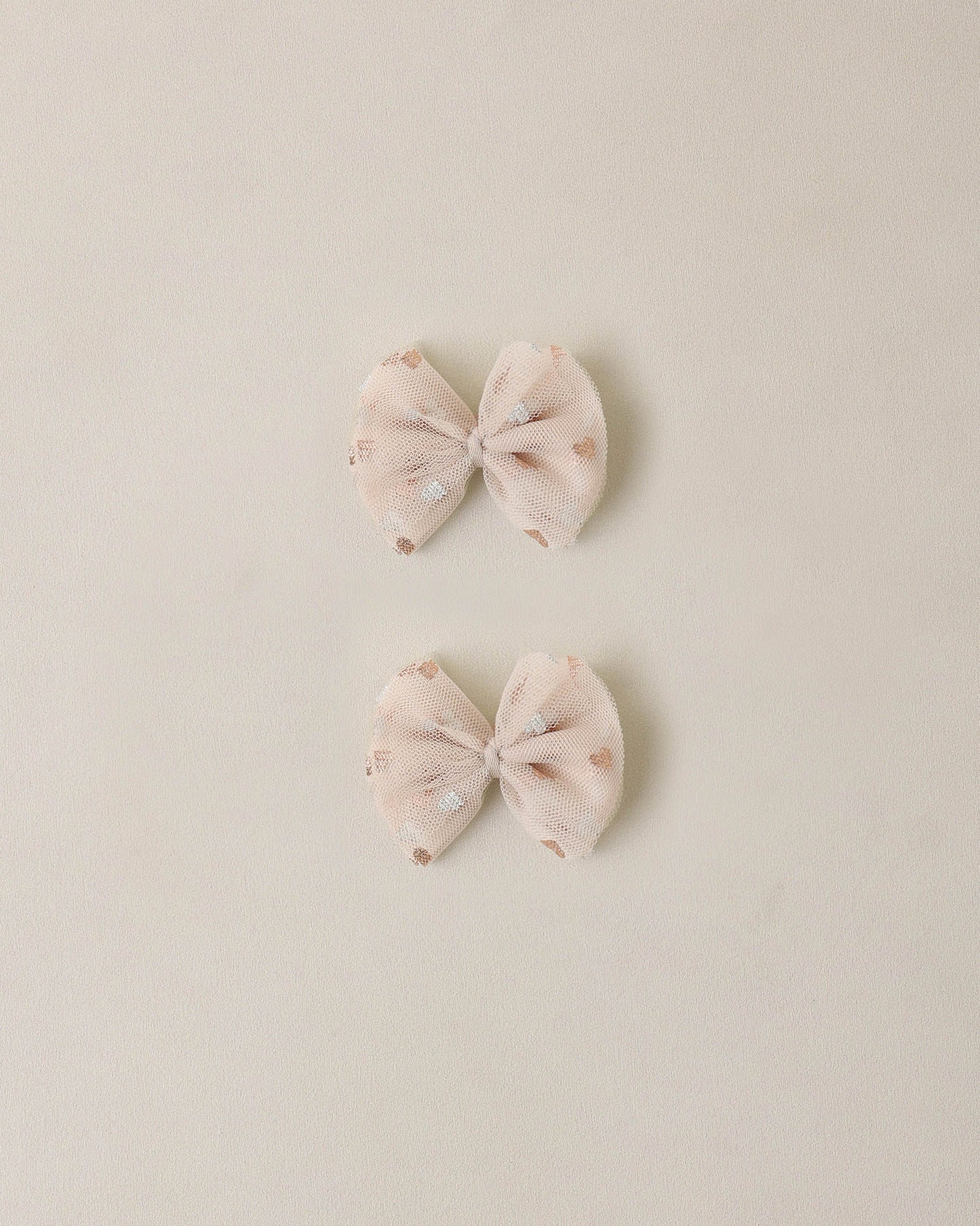 Flutter Tulle Clips | Rose Gold Hearts