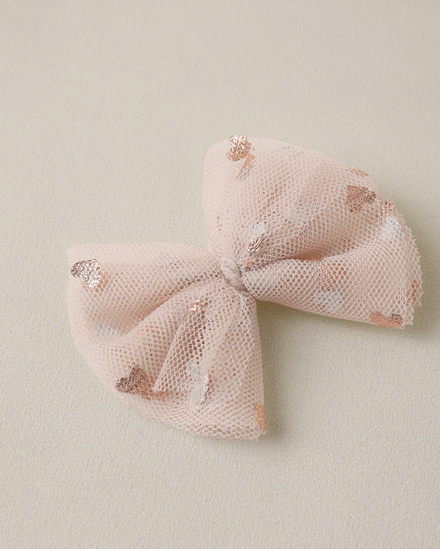 Flutter Tulle Clips | Rose Gold Hearts