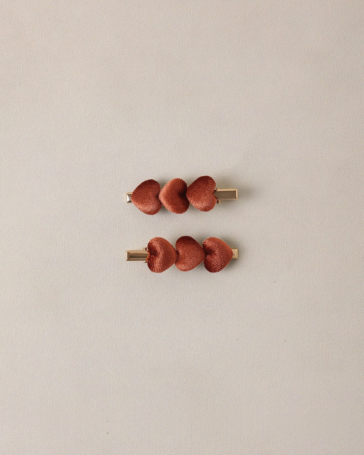 Velvet Heart Clips | Red