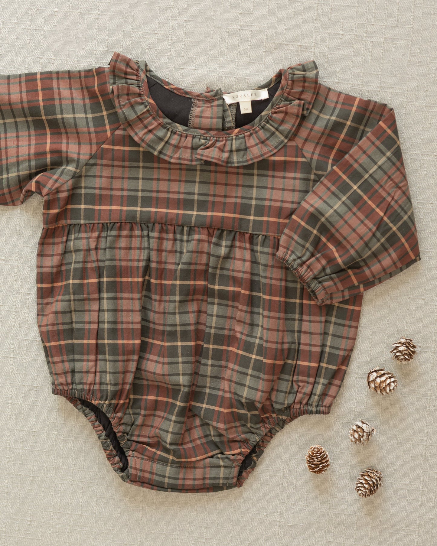 Adeline Romper | Winter Tartan