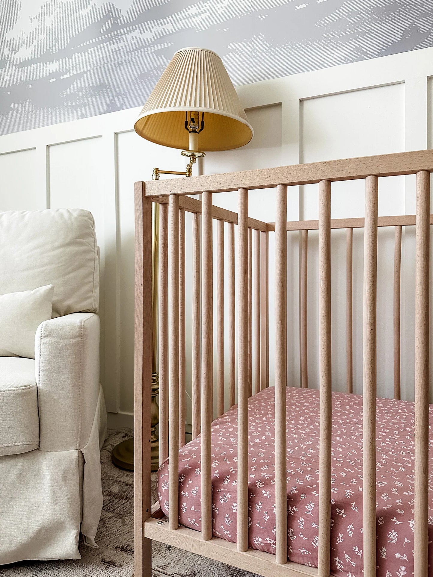 Organic Muslin Crib Sheet | Desert Rose Leaves