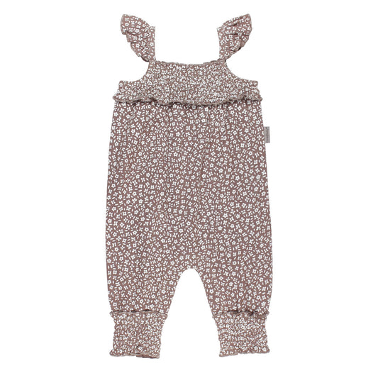 Organic Muslin Sleeveless Romper | Almond Floral