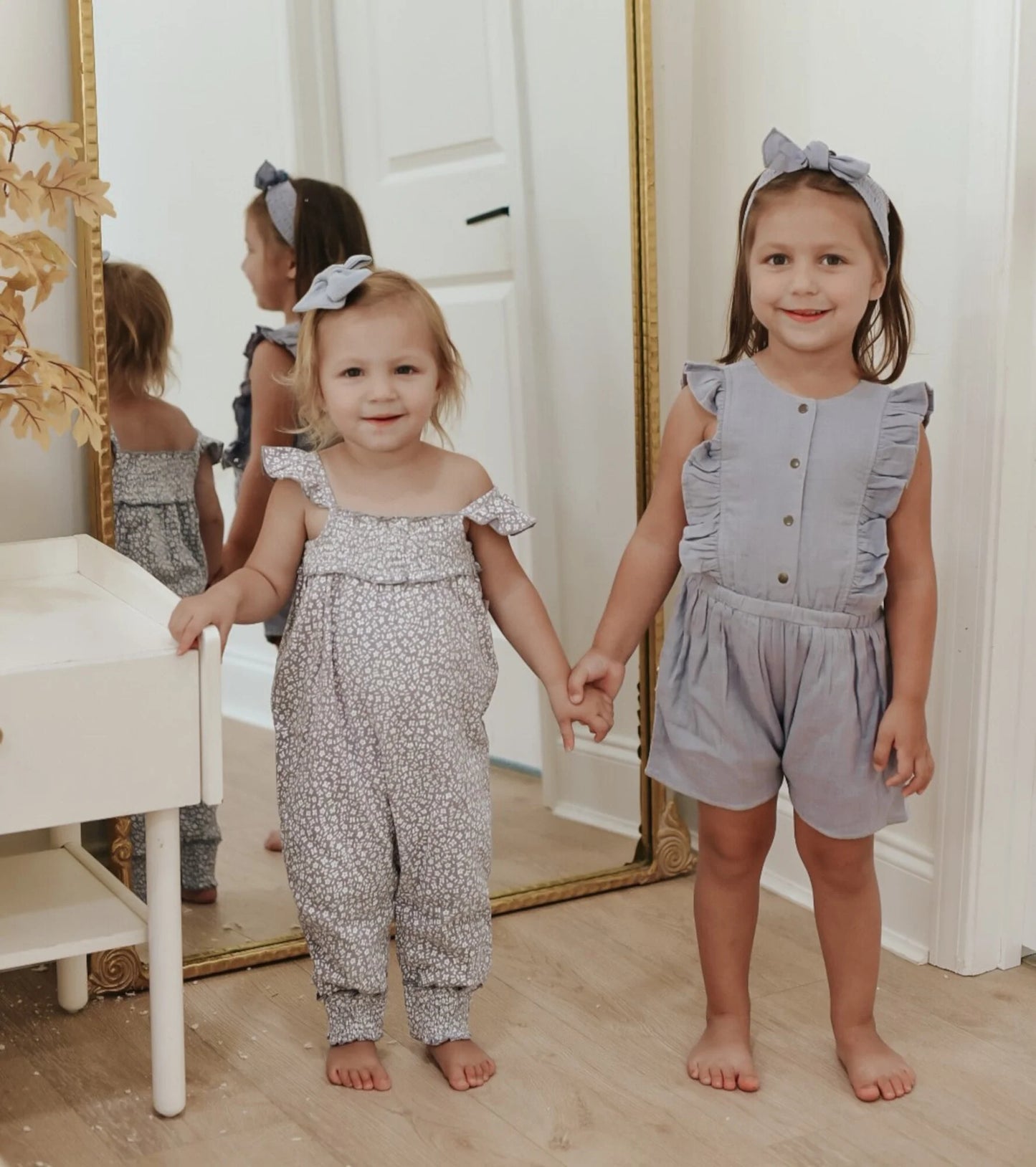 Organic Muslin Sleeveless Romper | Blueberry Floral
