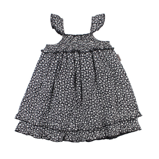 Organic Muslin Summer Dress | Navy Floral