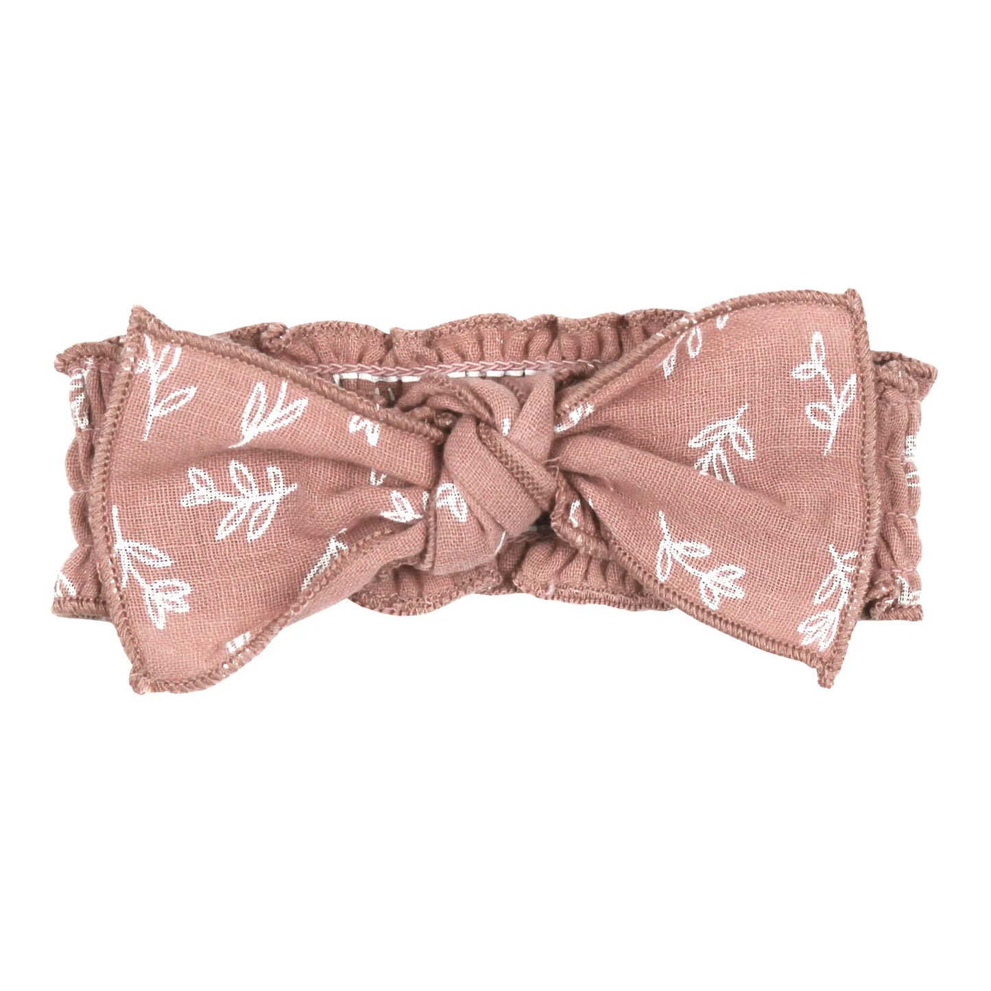 Organic Muslin Smocked Headband | Desert Rose Leaves