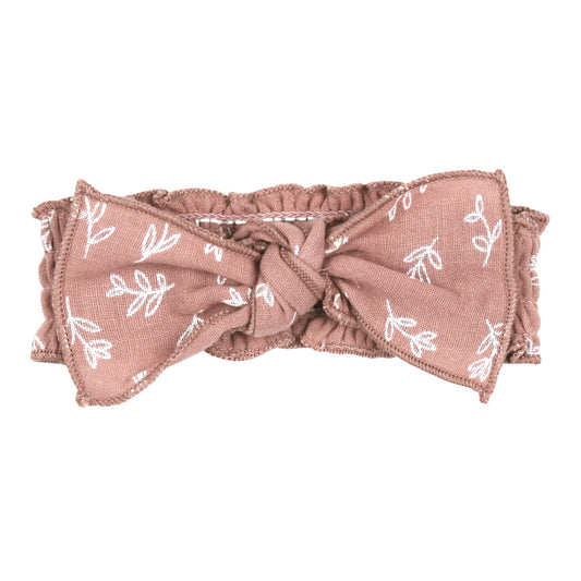 Organic Muslin Smocked Headband | Desert Rose Leaves