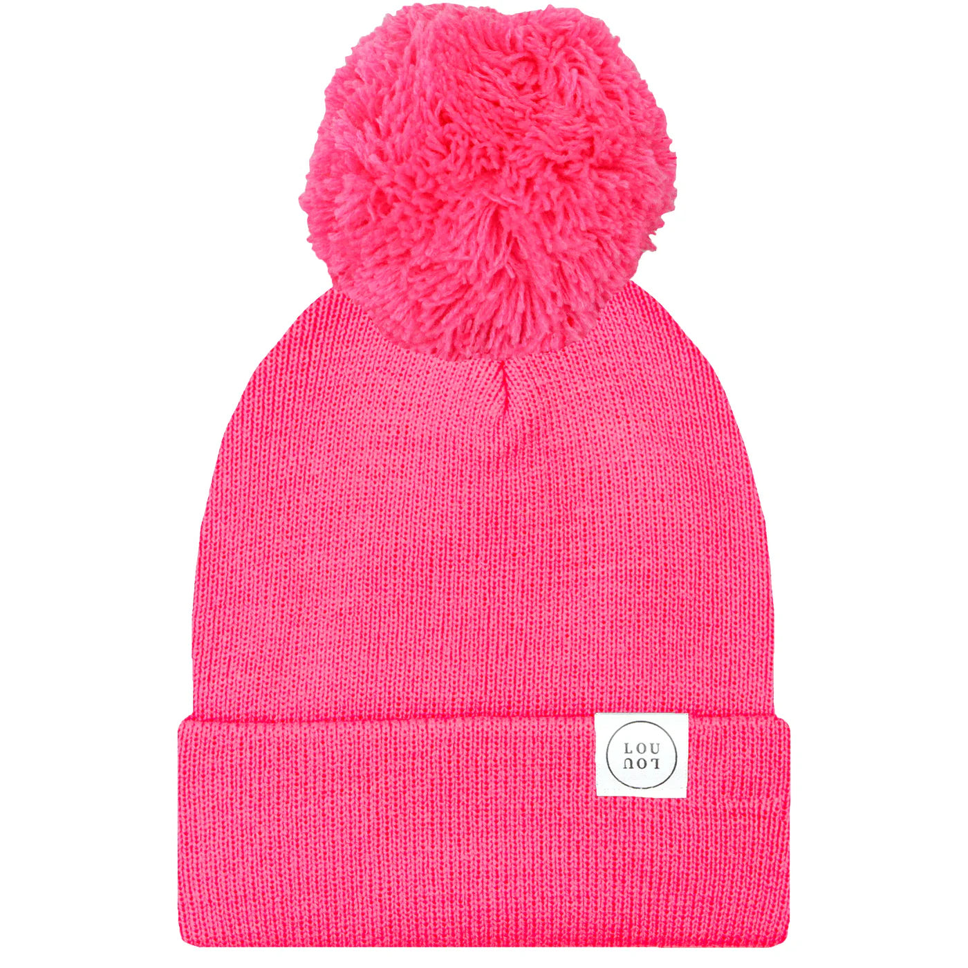 Neon Pink Beanie with Pom