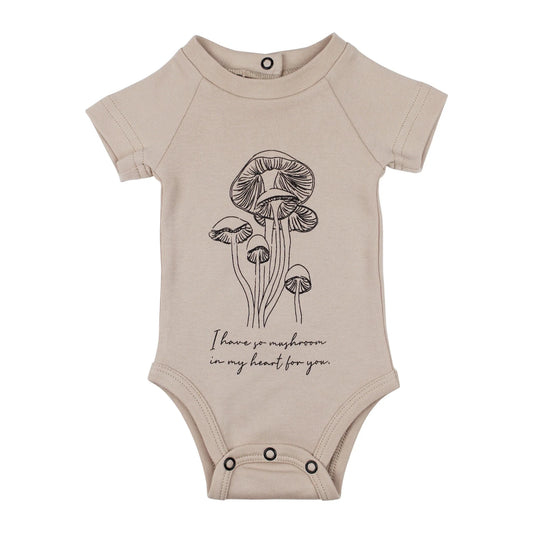 Raglan Bodysuit | Oatmeal Mushroom