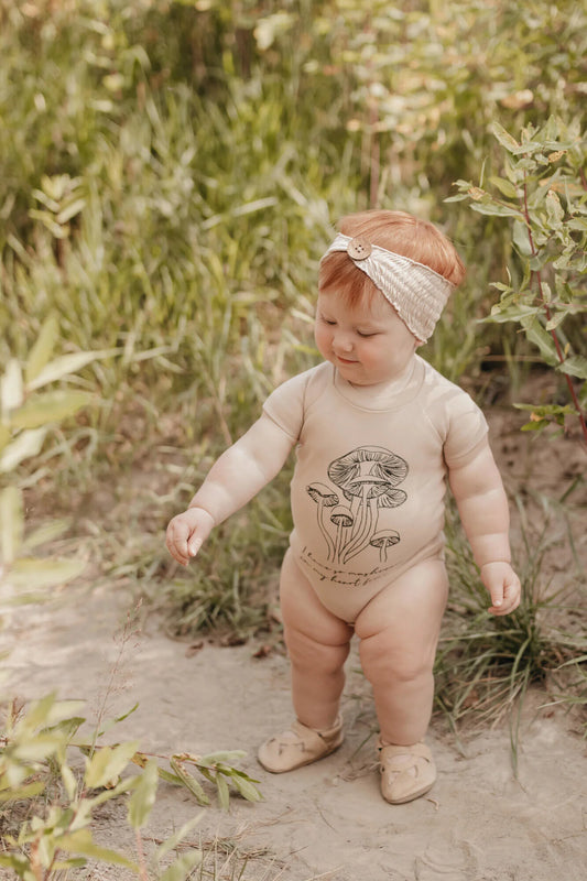 Raglan Bodysuit | Oatmeal Mushroom