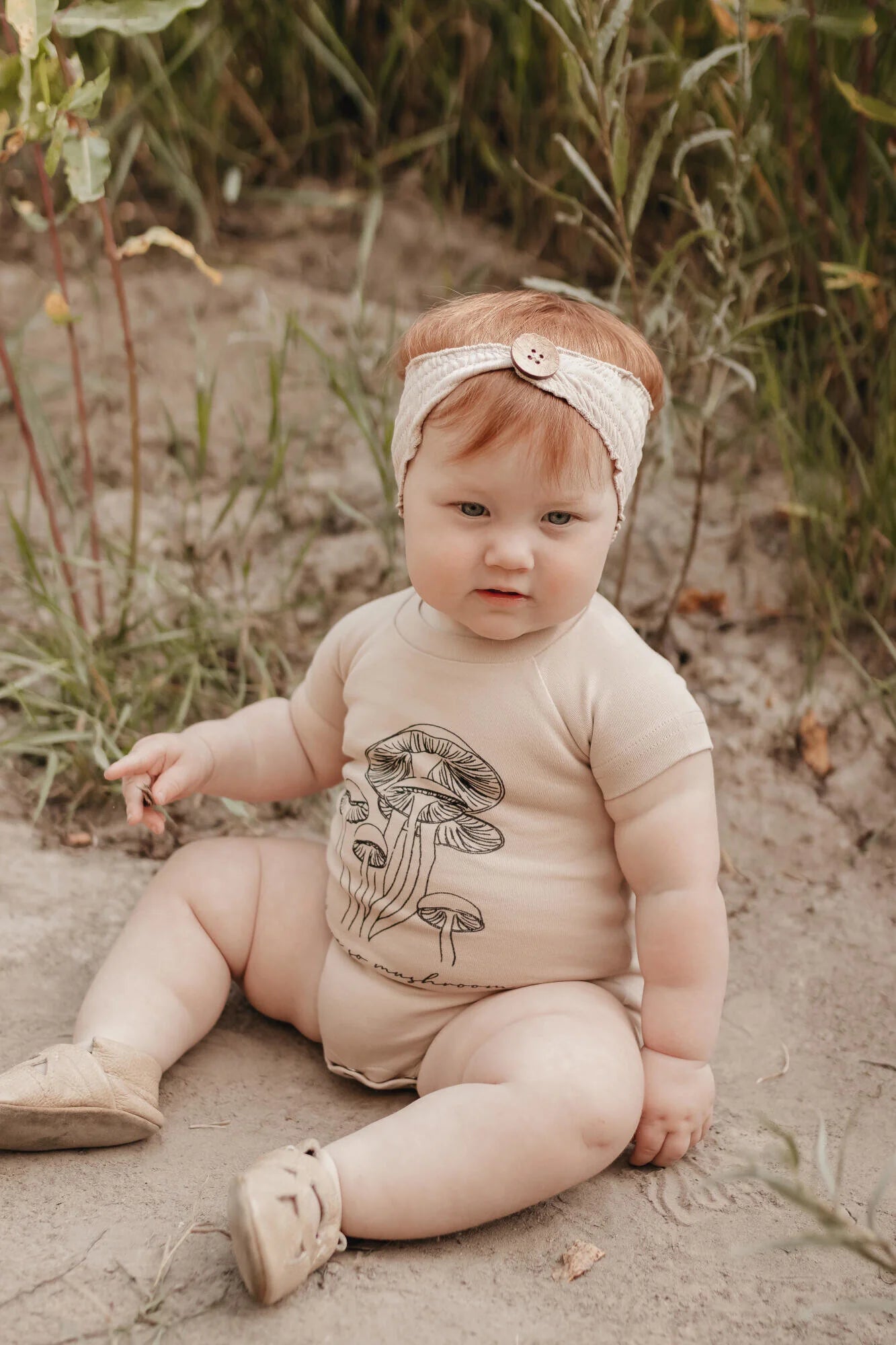 Raglan Bodysuit | Oatmeal Mushroom