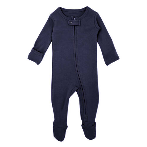 Navy Footed Sleeper | 2-Way Zipper