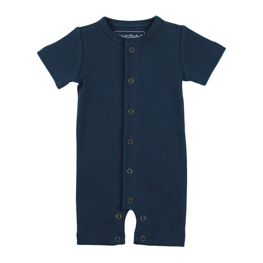 Organic Short-Sleeve Romper | Blue