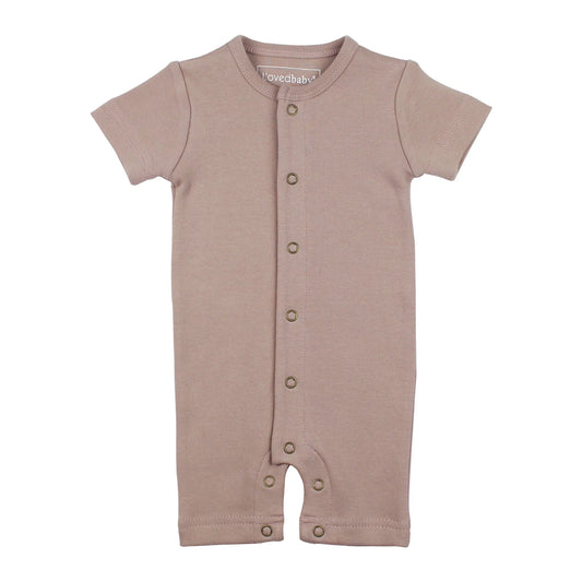 Organic Short-Sleeve Romper | Pink