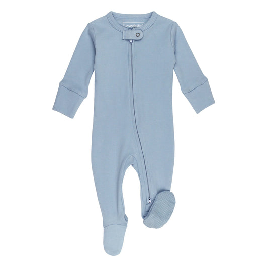 Organic Cuffed Zipper Footie | Pool