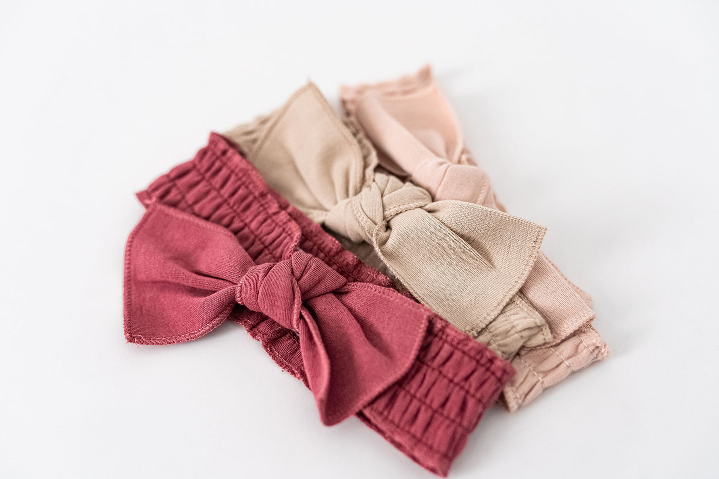 Organic Smocked Tie Headband | Oatmeal