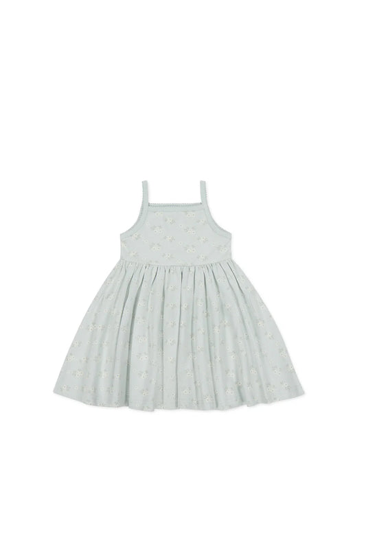 Organic Cotton Samantha Dress | Rose Floral Smoke