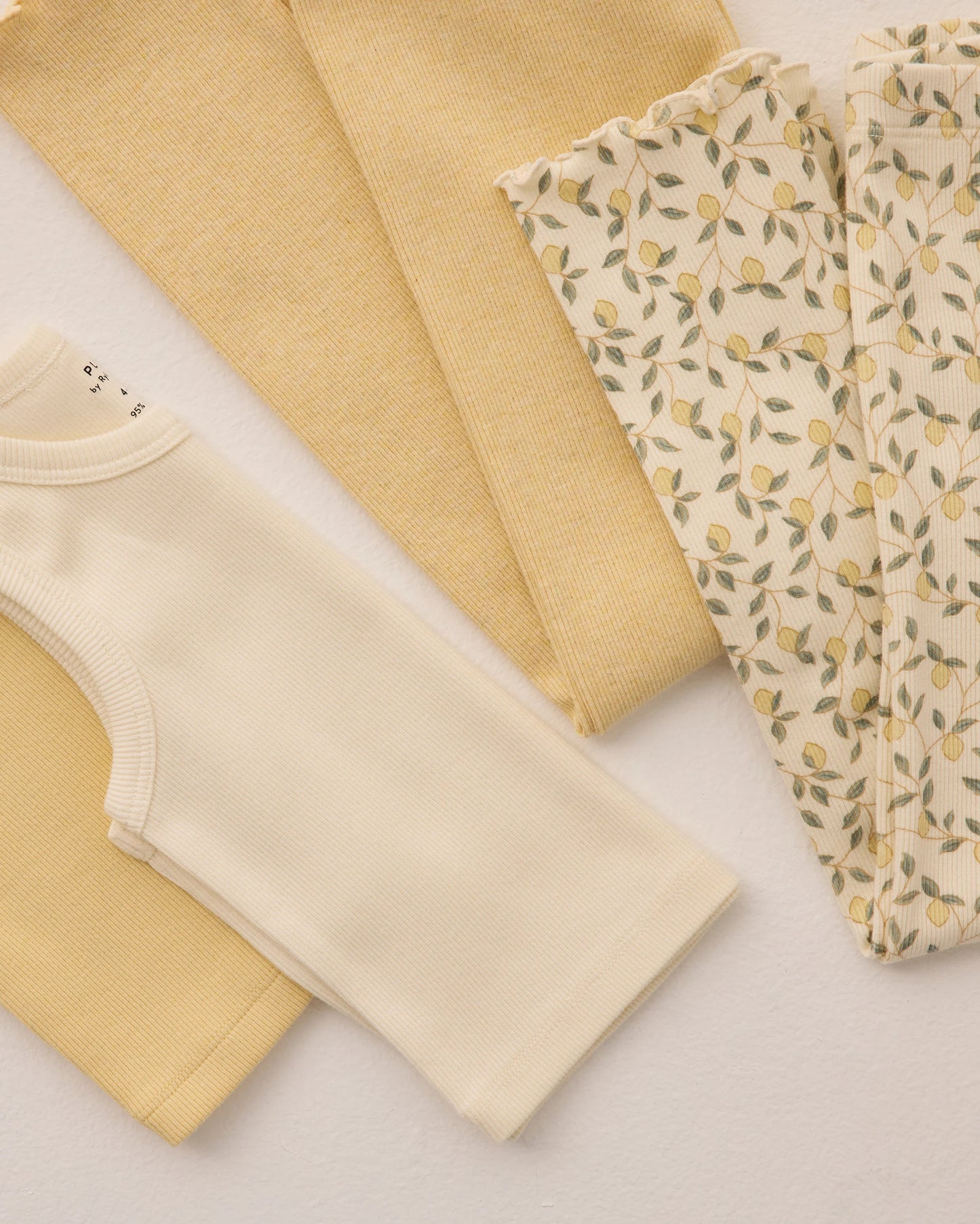 Ribbed Legging Set || Lemons, Yellow
